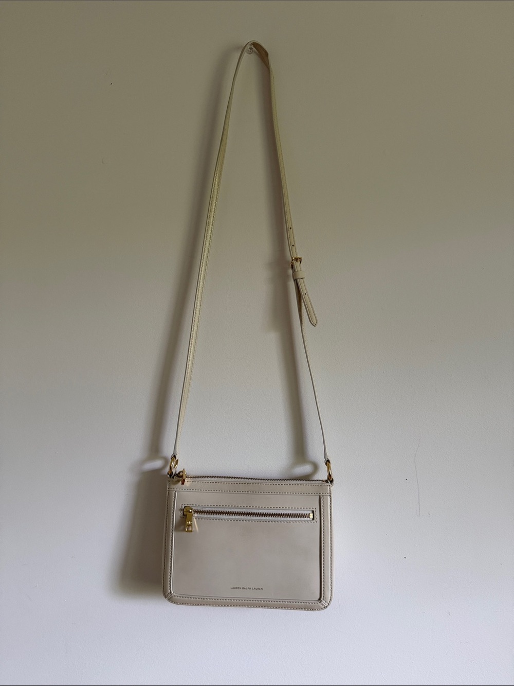 Lauren Ralph Lauren RL Cream Crossbody Leather Bag - Never Used